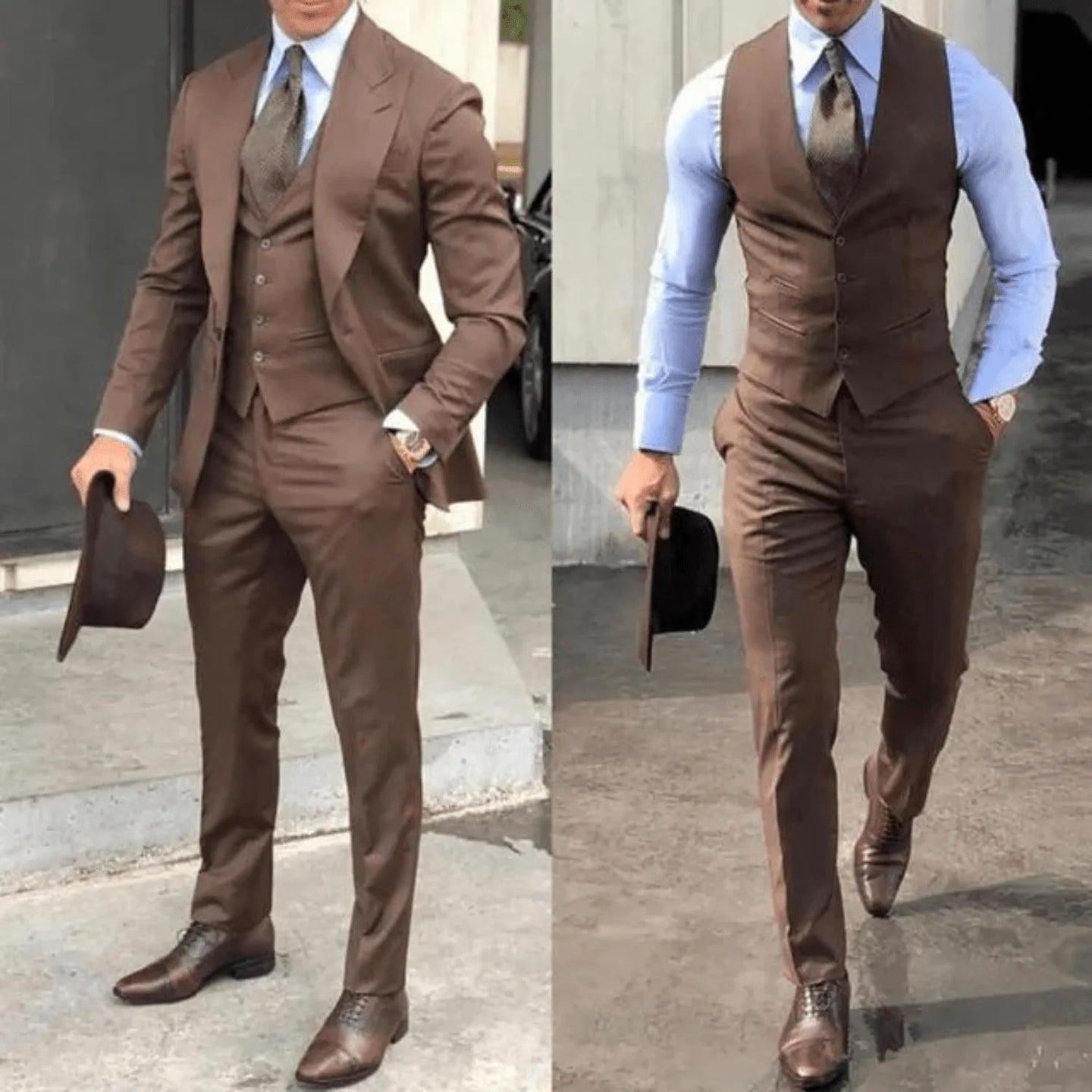 Garnitur Męski Klasyczny 3 Częściowy Slim Fit na Wesele | Ponadczasowy Smoking