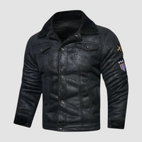 Kurtka Męska Zimowa w Stylu Pilota | Elegancka Kurtka Skórzana z Podszewką
