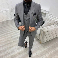 Garnitur Męski 3 Częściowy Slim Fit na Wesele | Klasyczny Smoking na Eleganckie Okazje