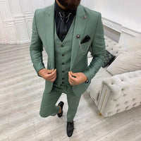 Garnitur Męski 3 Częściowy Slim Fit na Wesele | Klasyczny Smoking na Eleganckie Okazje