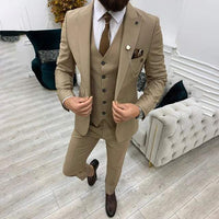 Garnitur Męski 3 Częściowy Slim Fit na Wesele | Klasyczny Smoking na Eleganckie Okazje