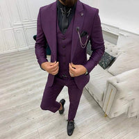 Garnitur Męski 3 Częściowy Slim Fit na Wesele | Klasyczny Smoking na Eleganckie Okazje