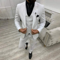 Garnitur Męski 3 Częściowy Slim Fit na Wesele | Klasyczny Smoking na Eleganckie Okazje