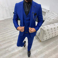 Garnitur Męski 3 Częściowy Slim Fit na Wesele | Klasyczny Smoking na Eleganckie Okazje