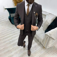 Garnitur Męski 3 Częściowy Slim Fit na Wesele | Klasyczny Smoking na Eleganckie Okazje