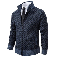 Sweter Męski z Zamkiem | Styl Smart Casual | Elegancki Wzór | Jesienna i Zimowa Warstwa