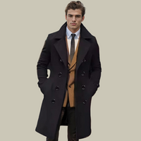 Długi Męski Płaszcz w Klasycznym Kroju | Elegancki Płaszcz na Chłodne Dni