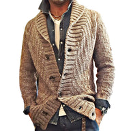 Kardigan Męski z Klapami w Stylu Vintage | Elegancki Sweter Męski