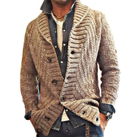 Kardigan Męski z Klapami w Stylu Vintage | Elegancki Sweter Męski