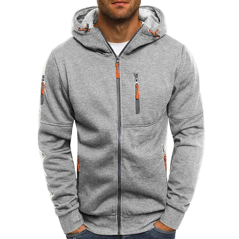 Kurtka Męska Slim Fit z Kapturem i Zamkiem | Sportowa Kurtka Męska Przejściowa
