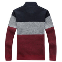 Kardigan Męski Rozpinany na Zamek w Stylu Colour Block | Modny Sweter Casual