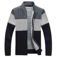 Kardigan Męski Rozpinany na Zamek w Stylu Colour Block | Modny Sweter Casual