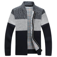Kardigan Męski Rozpinany na Zamek w Stylu Colour Block | Modny Sweter Casual