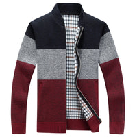 Kardigan Męski Rozpinany na Zamek w Stylu Colour Block | Modny Sweter Casual