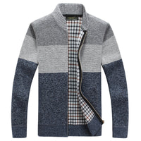 Kardigan Męski Rozpinany na Zamek w Stylu Colour Block | Modny Sweter Casual