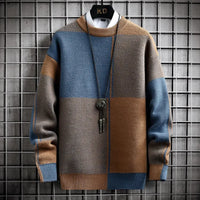Sweter Męski z Geometrycznym Wzorem | Luźny Krój | Stylowy na Każdy Sezon