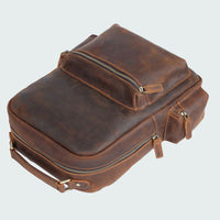 Klasyczny Plecak Skórzany z Przegrodą na Laptopa | Elegancki Plecak Podróżny