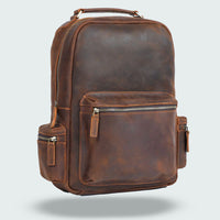 Klasyczny Plecak Skórzany z Przegrodą na Laptopa | Elegancki Plecak Podróżny