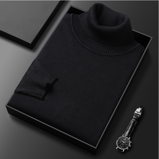 Golf Męski z Wysokim Kołnierzem | Elegancki Sweter Męski na Chłodne Dni