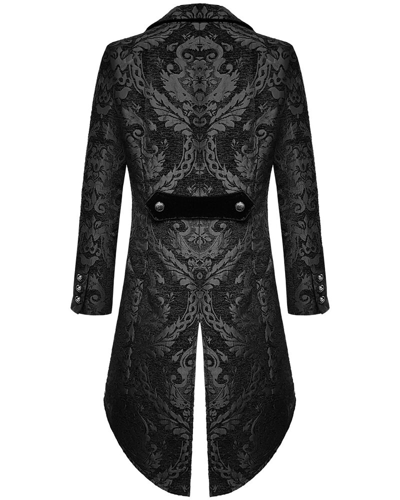Płaszcz Męski w Stylu Gotyckim | Elegancki Płaszcz Męski z Długim Tyłem