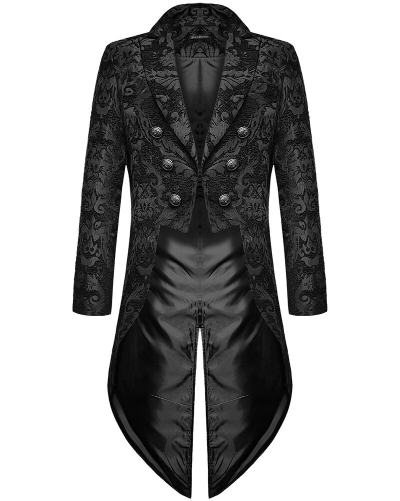 Płaszcz Męski w Stylu Gotyckim | Elegancki Płaszcz Męski z Długim Tyłem