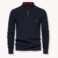 Sweter Męski z Półzamkiem | Lekka Dzianina | Ściągacze | Styl Smart Casual