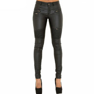 Spodnie Skórzane Damskie Slim Fit | Eleganckie Spodnie Damskie na Co Dzień