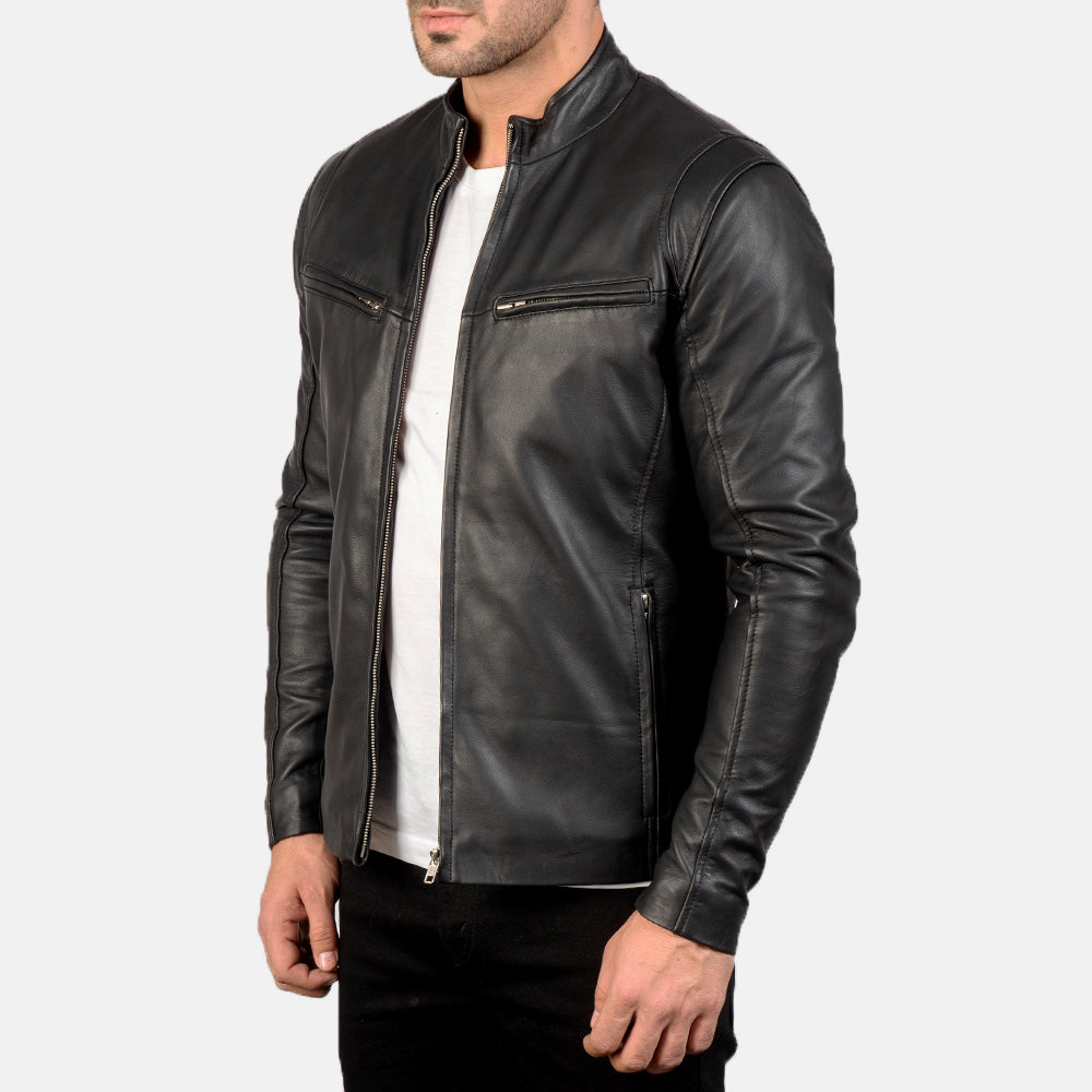 Kurtka Skórzana Męska Klasyczna | Elegancka Kurtka Przejściowa Czarna