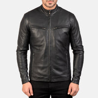 Kurtka Skórzana Męska Klasyczna | Elegancka Kurtka Przejściowa Czarna