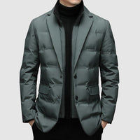 Kurtka Męska Puchowa w Stylu Marynarki | Elegancka Kurtka Zimowa Pikowana