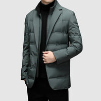 Kurtka Męska Puchowa w Stylu Marynarki | Elegancka Kurtka Zimowa Pikowana