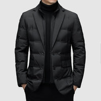 Kurtka Męska Puchowa w Stylu Marynarki | Elegancka Kurtka Zimowa Pikowana