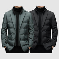 Kurtka Męska Puchowa w Stylu Marynarki | Elegancka Kurtka Zimowa Pikowana