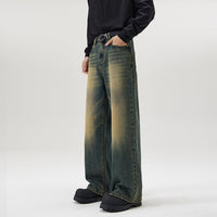 Jeansy Męskie Baggy w Stylu Vintage Washed | Luźne Spodnie Denim