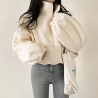 Kurtka Damska Fleece w Stylu Oversize Fluffy | Ciepła Kurtka Zimowa Casual