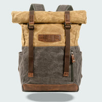 Plecak Rolltop w Stylu Vintage z Woskowanego Płótna | Wodoodporny Plecak na Co Dzień i Podróże