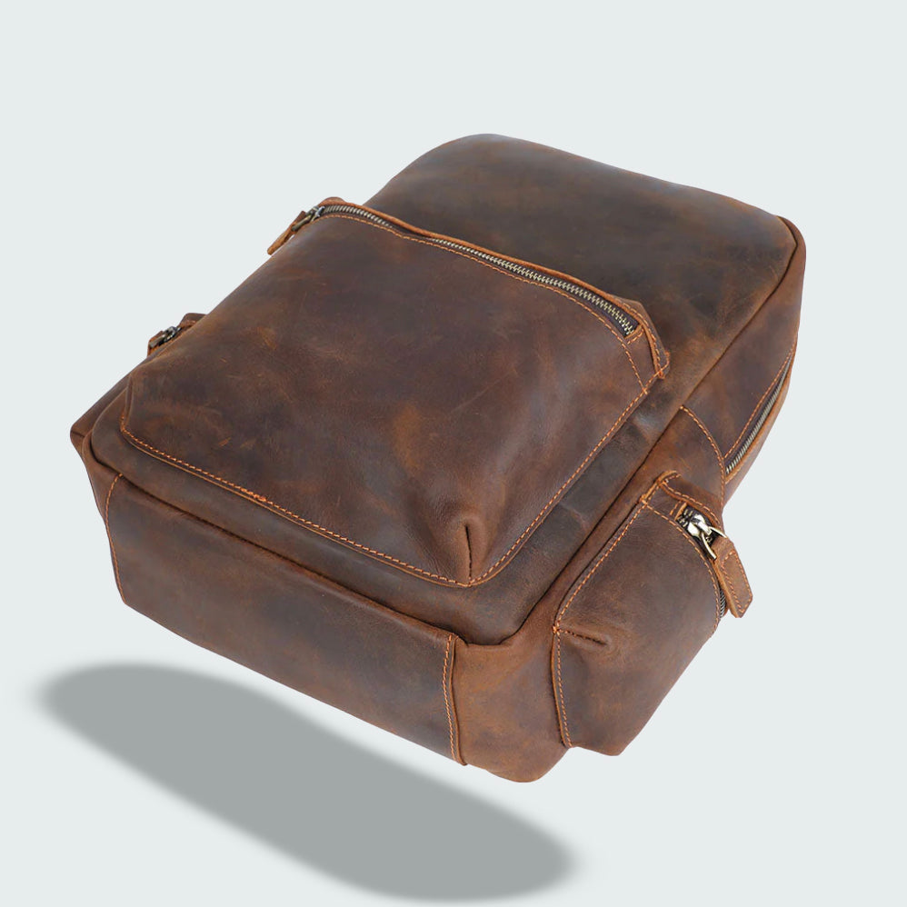 Klasyczny Plecak Skórzany z Przegrodą na Laptopa | Elegancki Plecak Podróżny