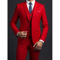Garnitur Męski Slim Fit 3-Częściowy | Klasyczny Styl Smokingowy na Okazje Formalne