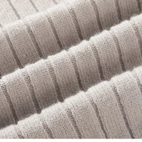 Sweter Męski w Prążki z Półzamkiem | Wysoki Kołnierz | Dopasowany Krój | Jesienna Dzianina