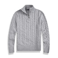 Sweter Męski z Półzamkiem | Styl Smart Casual | Wysoki Kołnierz | Jesienna Warstwa