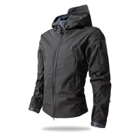 Kurtka Męska Taktyczna Softshell w Moro z Kapturem | Wodoodporna Kurtka Outdoor