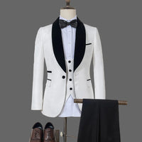 Garnitur Męski Slim Fit 3-Częściowy | Klasyczny Styl Smokingowy na Wydarzenia Formalne