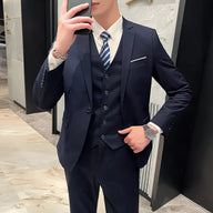 Garnitur Męski Slim Fit 3-Częściowy | Klasyczny Styl Wizytowy na Biznes i Wydarzenia