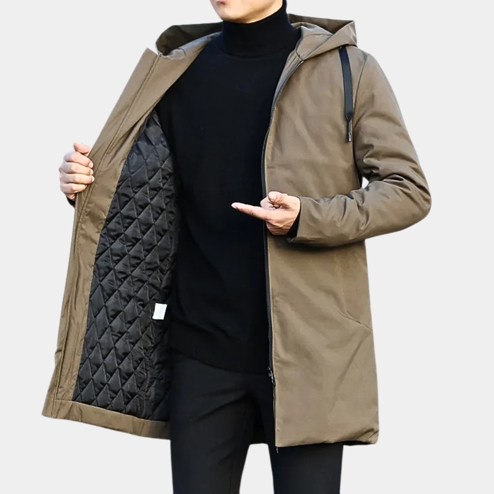 Kurtka Męska Zimowa w Długim Kroju | Elegancka i Ciepła Kurtka na Zimę