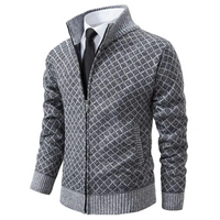 Sweter Męski z Zamkiem | Styl Smart Casual | Elegancki Wzór | Jesienna i Zimowa Warstwa