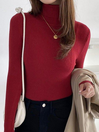 Damski Golf Sweter w Klasycznym Kroju na Jesień i Zimę | Elegancki Ciepły Sweter