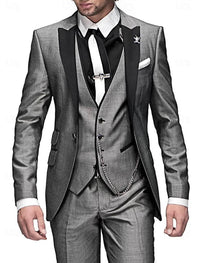 Garnitur Męski Slim Fit 3 Częściowy na Wesele | Elegancki Smoking na Uroczystości