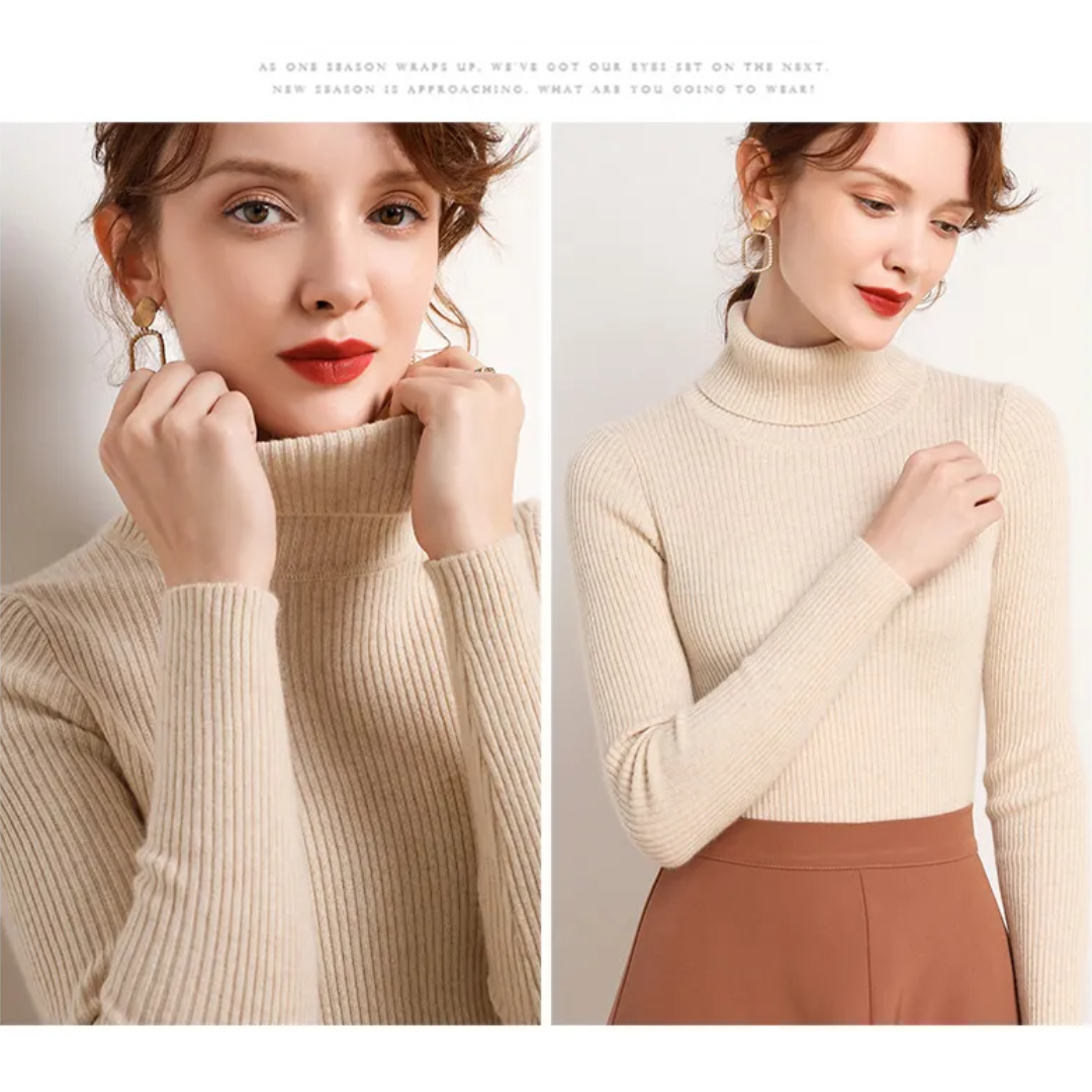 Damski Golf Sweter w Klasycznym Kroju na Jesień i Zimę | Elegancki Ciepły Sweter