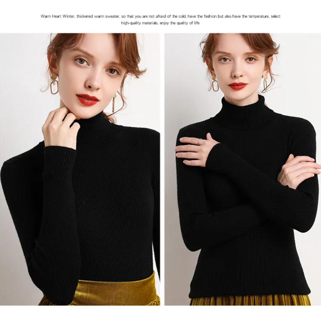Damski Golf Sweter w Klasycznym Kroju na Jesień i Zimę | Elegancki Ciepły Sweter