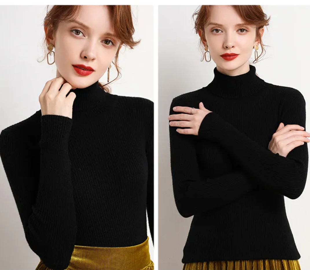 Damski Golf Sweter w Klasycznym Kroju na Jesień i Zimę | Elegancki Ciepły Sweter